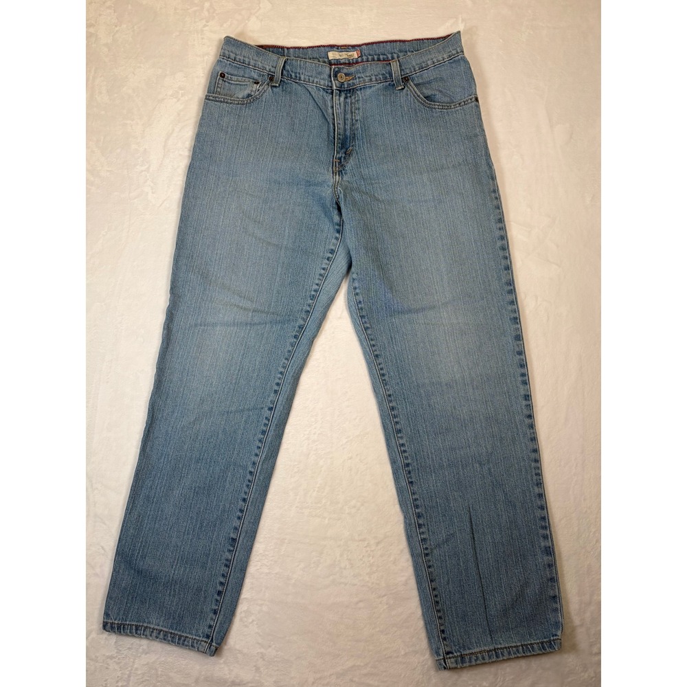 Levis 550 Relaxed Fit Jeans Womens 12 Medium Light Wash Blue Straight Leg Denim